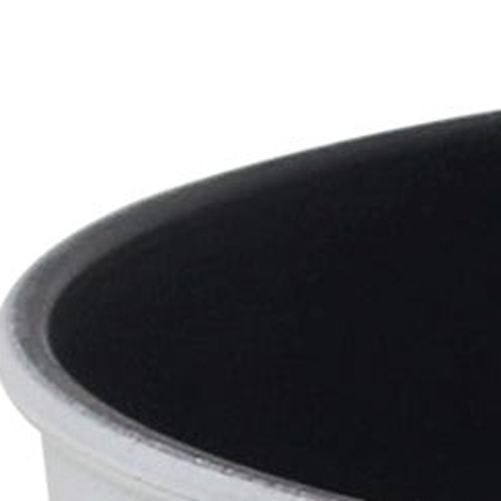 11" White Recycled Plastic Indoor Outdoor Round Pot Planter photographed against a dark studio background.