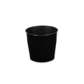 9" Black Recycled Plastic Indoor Outdoor Round Pot Planter on a white background