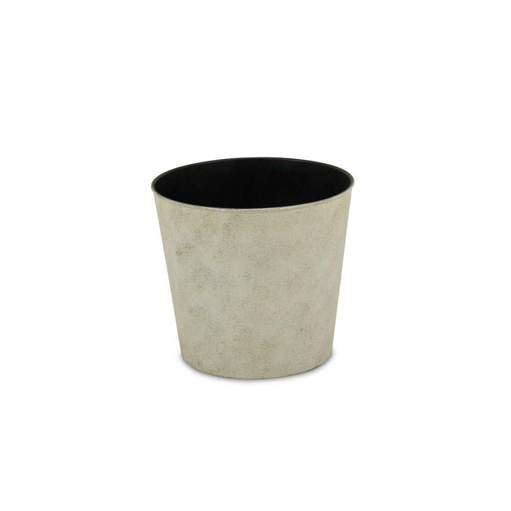 9" Gray Recycled Plastic Indoor Outdoor Round Pot Planter - SKU 488199