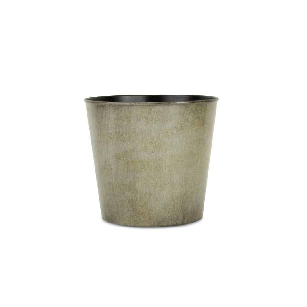 9" Gray Recycled Plastic Indoor Outdoor Round Pot Planter - SKU 488201