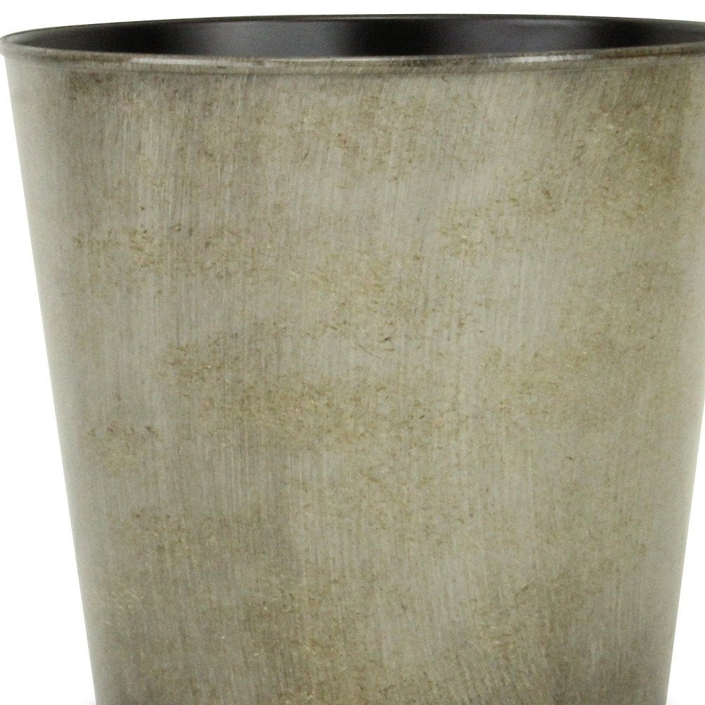 9" Gray Recycled Plastic Indoor Outdoor Round Pot Planter - SKU 488201
