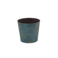 9" Blue Recycled Plastic Indoor Outdoor Round Pot Planter on a white background