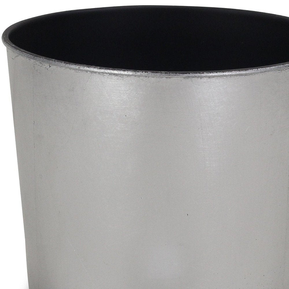 7" Silver Recycled Plastic Indoor Outdoor Round Pot Planter - 5.75" H x 7" W x 7" D close-up detail