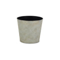7" Silver Recycled Plastic Indoor Outdoor Round Pot Planter