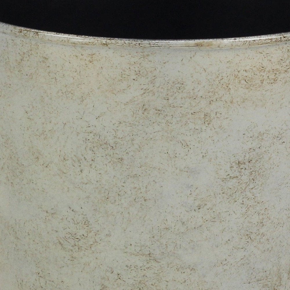 7" Silver Recycled Plastic Indoor Outdoor Round Pot Planter - SKU 488223 close-up detail