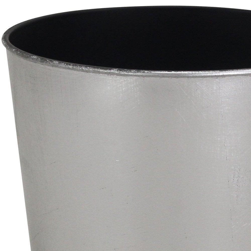 7" Silver Recycled Plastic Indoor Outdoor Round Pot Planter - SKU 488229 close-up detail