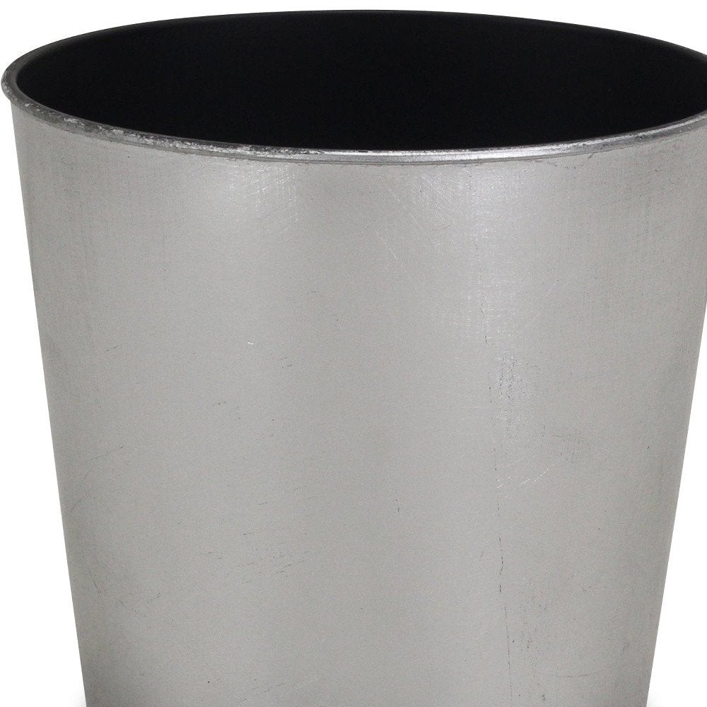 7" Silver Recycled Plastic Indoor Outdoor Round Pot Planter - SKU 488229 close-up detail