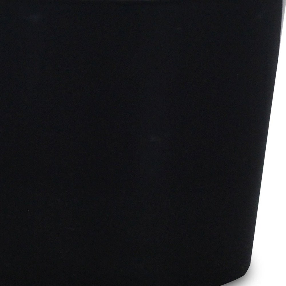 Detail view of 6" Black Recycled Plastic Indoor Outdoor Round Pot Planter, filling the frame with the black plastic texture.