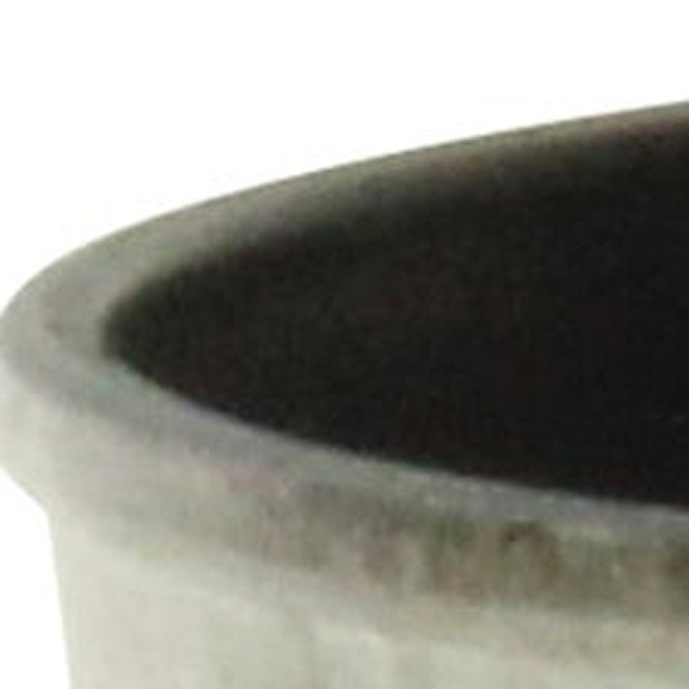 6" Gray Recycled Plastic Indoor Outdoor Round Pot Planter. Outdoor planter in gray plastic.