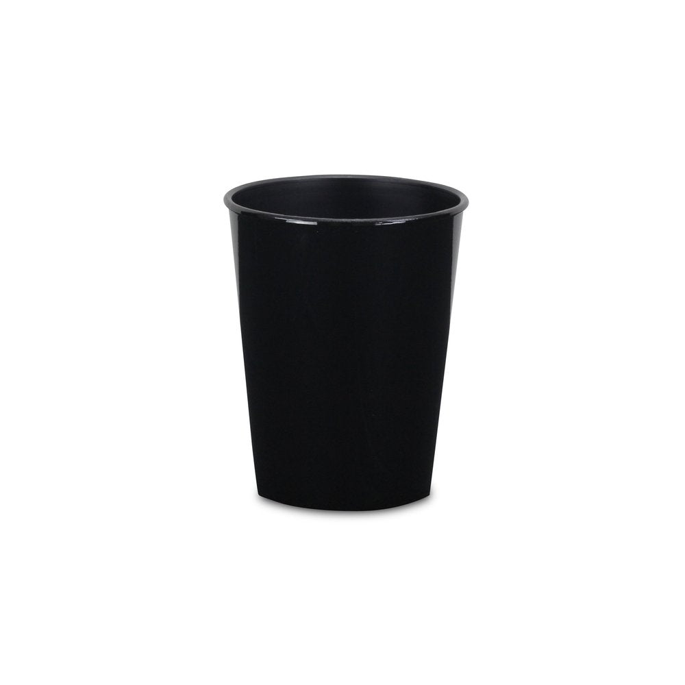 5" Black Recycled Plastic Indoor Outdoor Round Pot Planter. Outdoor planter isolated on a plain white background, finished in black plastic.