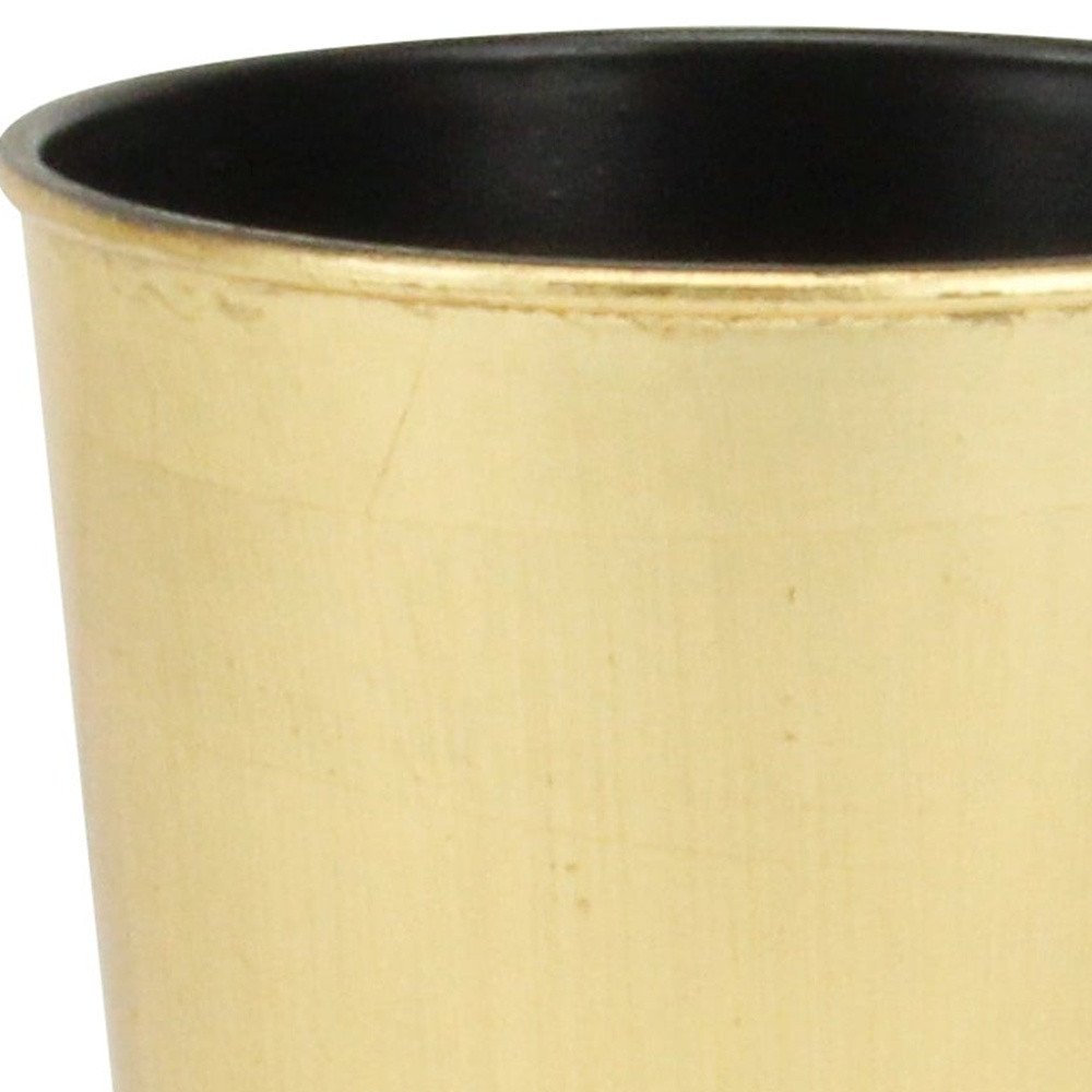 Detail view of 5" Gold Recycled Plastic Indoor Outdoor Round Pot Planter, filling the frame with the plastic texture.