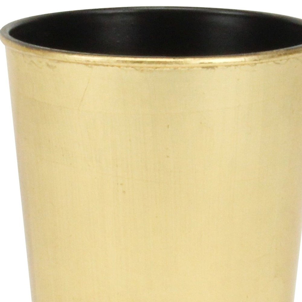 Close-up of 5" Gold Recycled Plastic Indoor Outdoor Round Pot Planter showing the plastic texture.