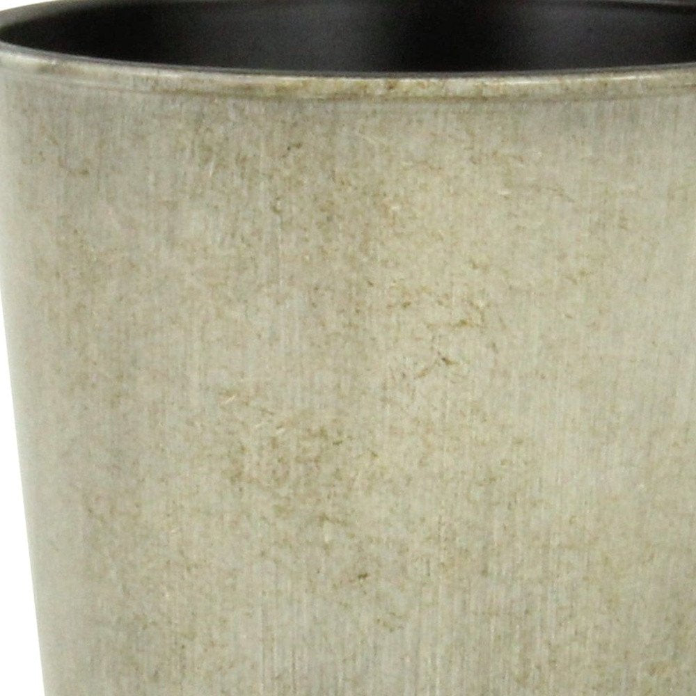 5" Gray Recycled Plastic Indoor Outdoor Round Pot Planter shown in an interior setting.