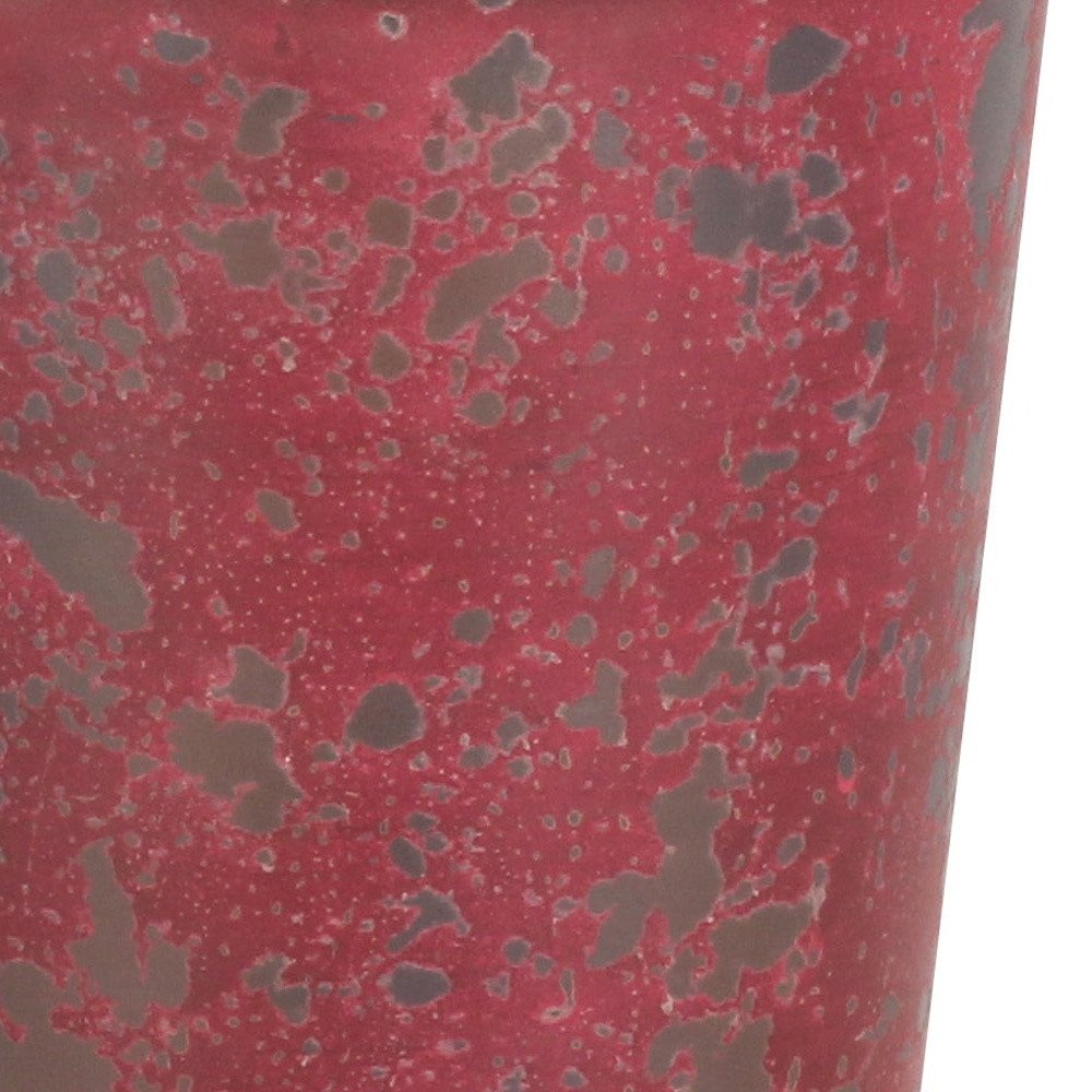 Close-up of 5" Red Recycled Plastic Indoor Outdoor Round Pot Planter showing the red plastic texture.