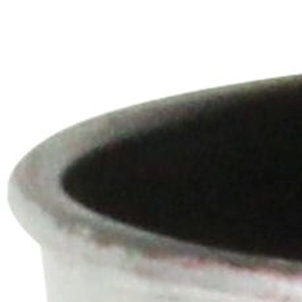 5" Silver Recycled Plastic Indoor Outdoor Round Pot Planter - 6.5" H x 5" W x 5" D. Outdoor planter isolated on a plain white background, showing a silver plastic surface.