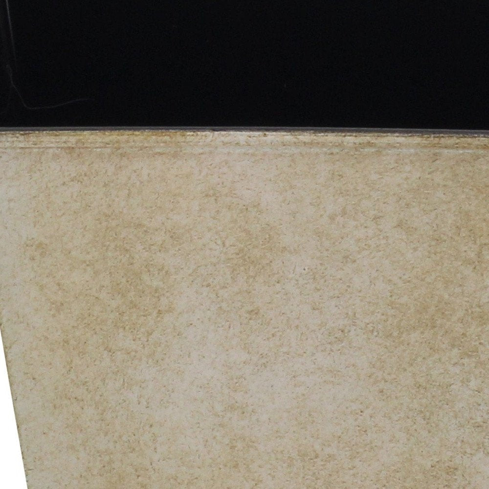 Close-up of 5" Cream Recycled Plastic Indoor Outdoor Square Pot Planter showing the cream plastic texture.