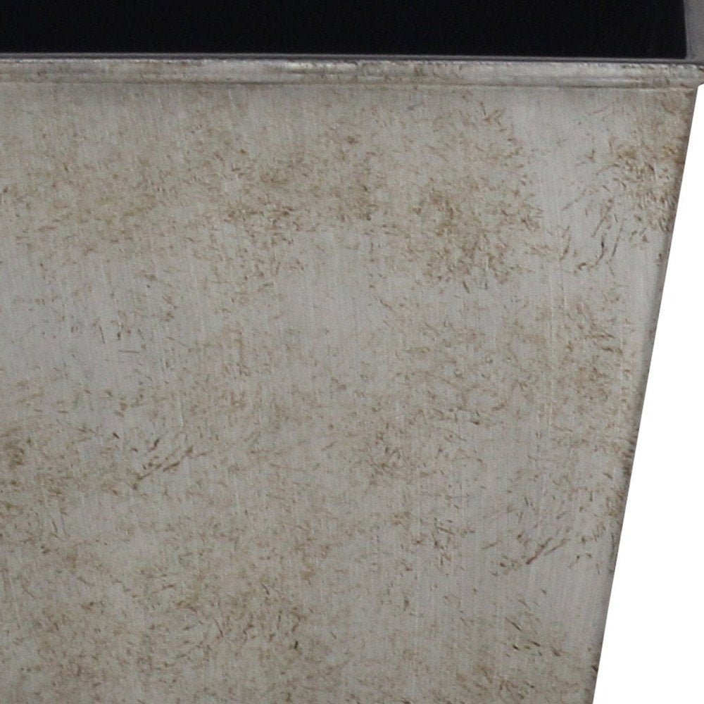 Detail view of 5" Gray Recycled Plastic Indoor Outdoor Square Pot Planter, filling the frame with the gray plastic texture.