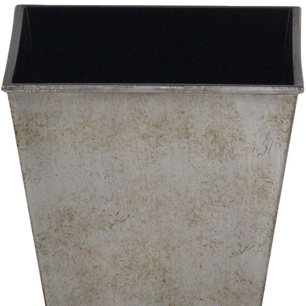 5" Gray Recycled Plastic Indoor Outdoor Square Pot Planter detail shot of the gray plastic finish.