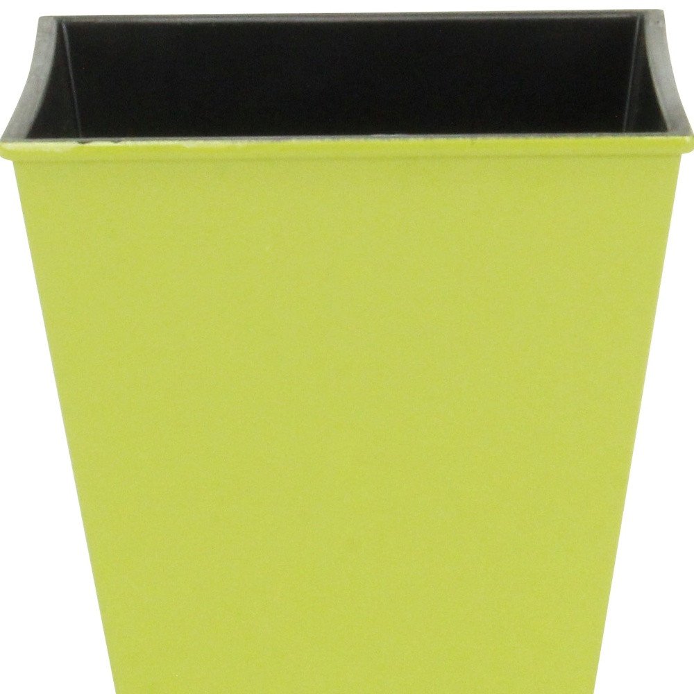 Cropped view of 5" Lime Green Recycled Plastic Indoor Outdoor Square Pot Planter - 5" H x 5.25" W x 5.25" D focusing on the plastic surface.