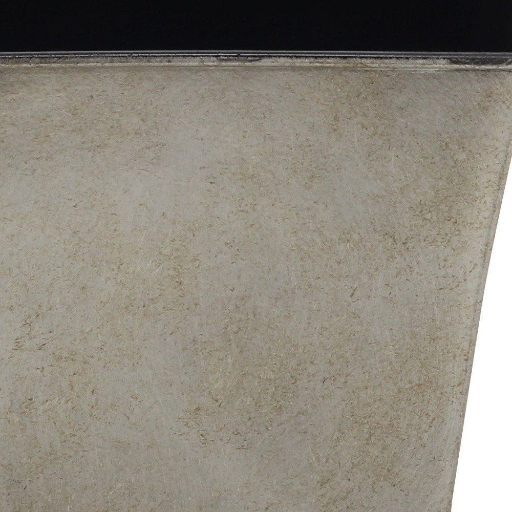 7" Gray Recycled Plastic Indoor Outdoor Square Pot Planter - 5.75" H x 6.5" W x 6.5" D close-up detail
