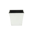 7" Silver Recycled Plastic Indoor Outdoor Square Pot Planter on a white background