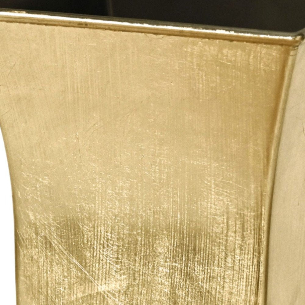 7" Gold Recycled Plastic Indoor Outdoor Square Pot Planter in a home interior
