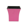 7" Hot Pink Recycled Plastic Indoor Outdoor Square Pot Planter on a white background