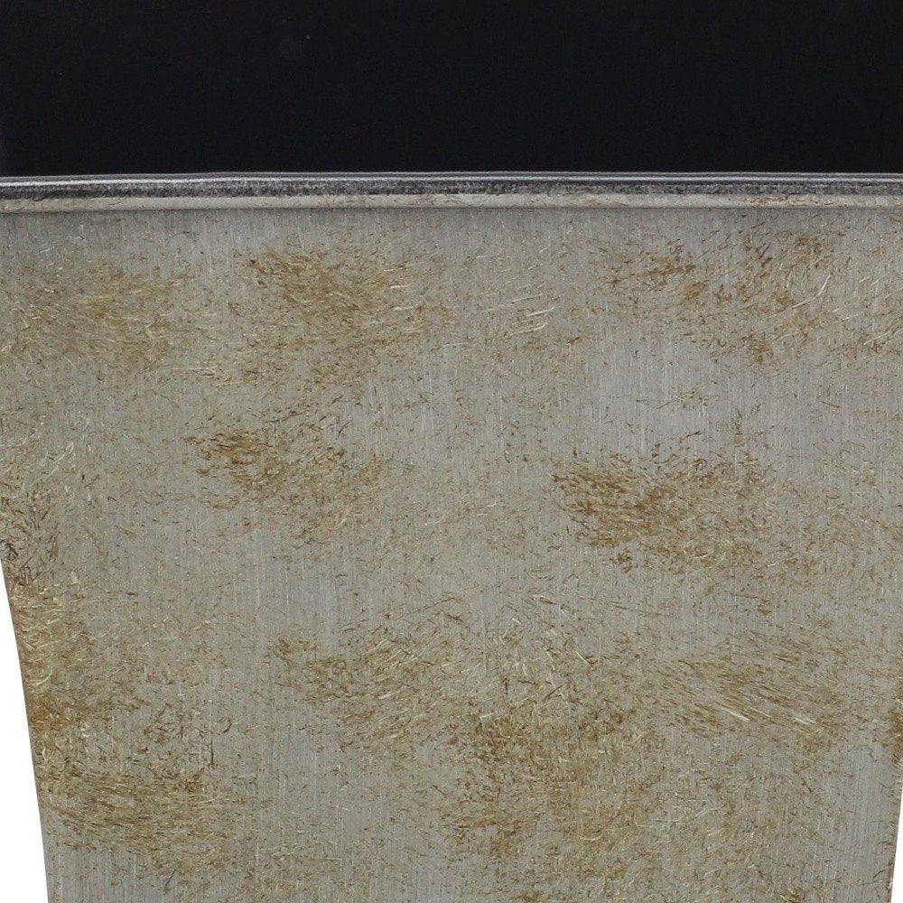 7" Gray Recycled Plastic Indoor Outdoor Square Pot Planter - 7" H x 7.25" W x 7.25" D