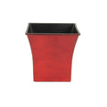 7" Red Recycled Plastic Indoor Outdoor Square Pot Planter