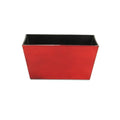 8" Red Recycled Plastic Indoor Outdoor Rectangular Planter Box on a white background