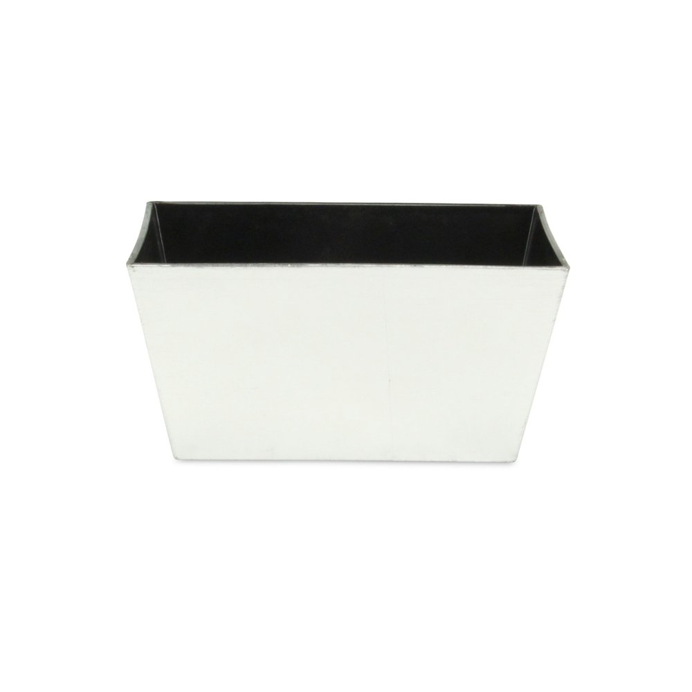 8" Silver Recycled Plastic Indoor Outdoor Rectangular Planter Box on a white background