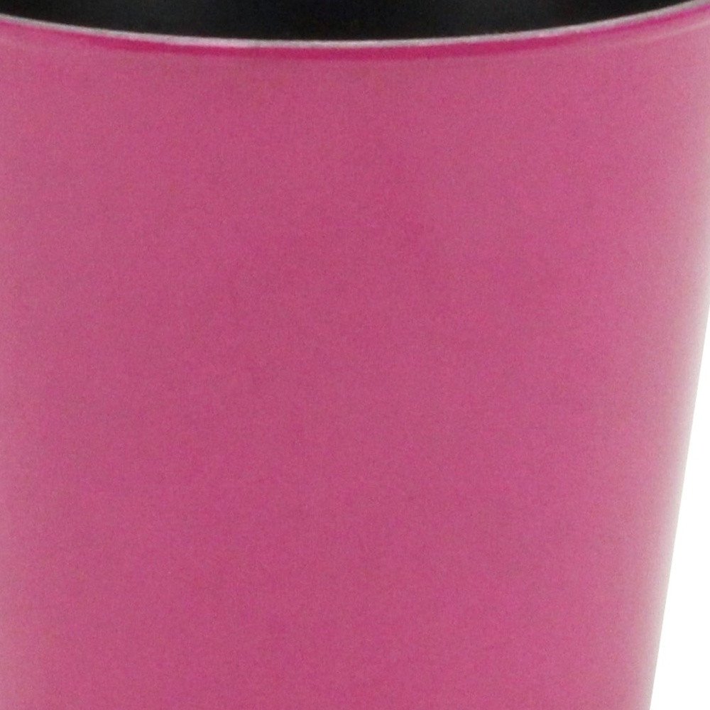 5" Hot Pink Recycled Plastic Indoor Outdoor Round Pot Planter. Outdoor planter in pink plastic.