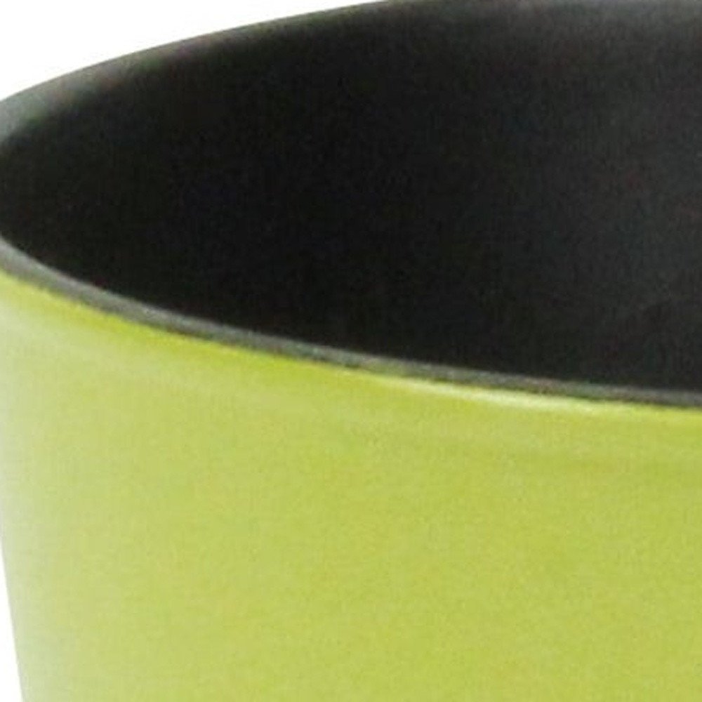 5" Lime Green Recycled Plastic Indoor Outdoor Round Pot Planter.