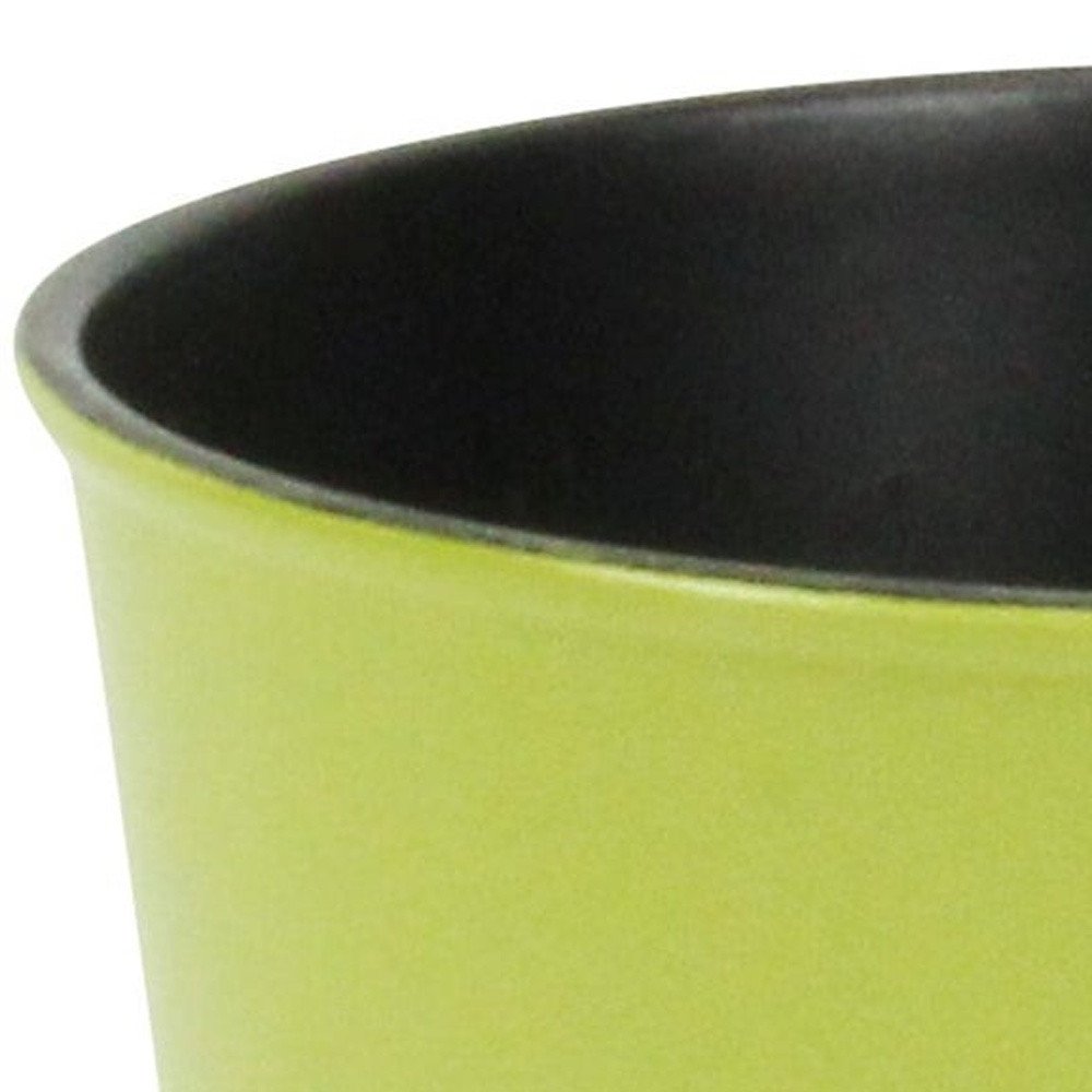 5" Lime Green Recycled Plastic Indoor Outdoor Round Pot Planter.