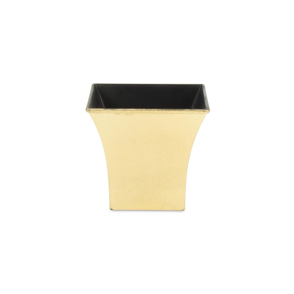 5" Gold Recycled Plastic Indoor Outdoor Square Pot Planter. Outdoor planter isolated on a plain white background, showing a plastic surface.