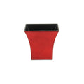 5" Red Recycled Plastic Indoor Outdoor Square Pot Planter. Outdoor planter isolated on a plain white background, in a red plastic finish.