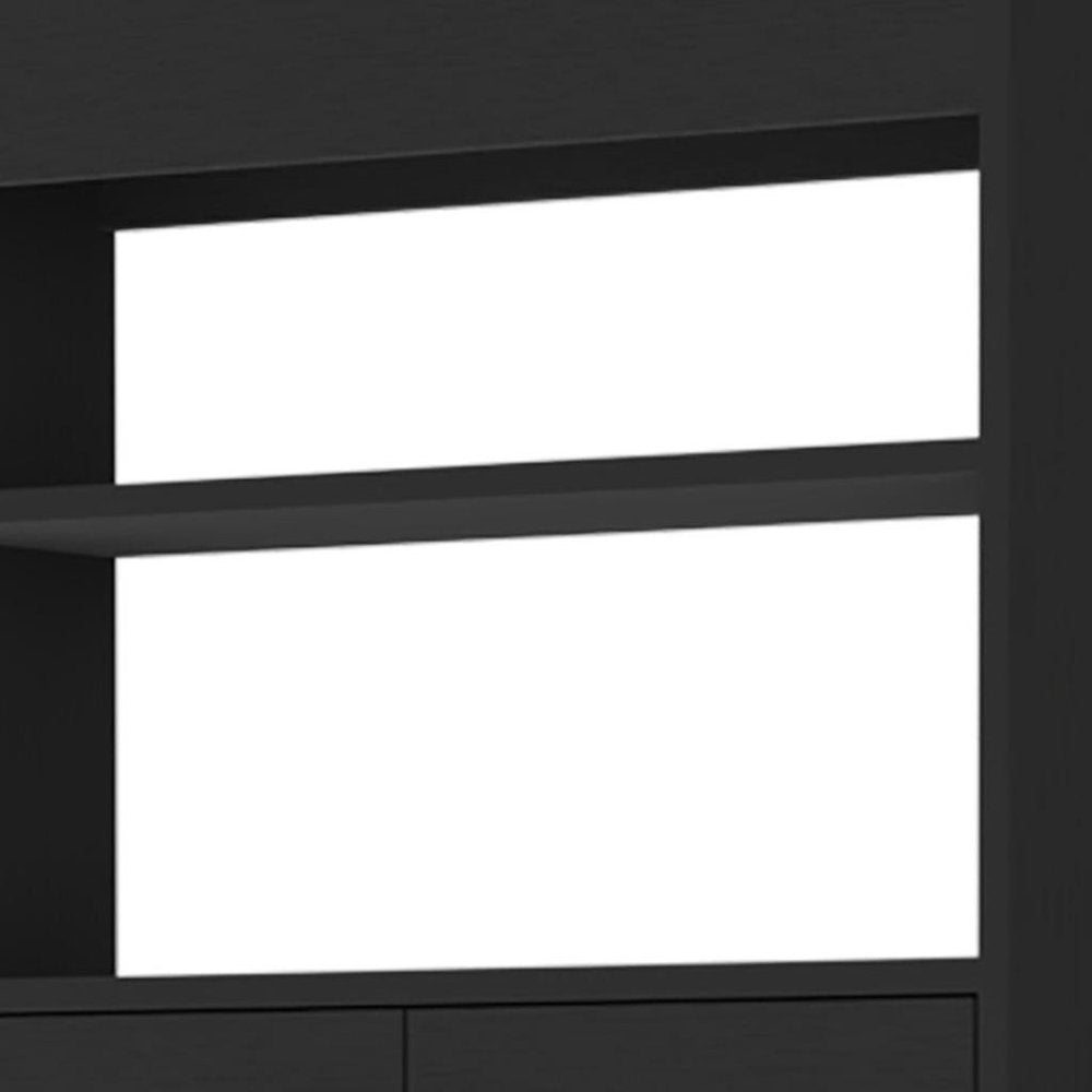 25" Black Wood Freestanding Single Door Bathroom Vanity photographed against a dark studio background in black.