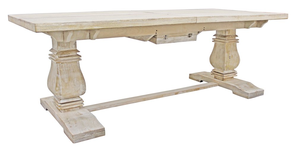 90" Light Brown Rectangular Solid Wood Butterfly Leaf Dining Table on a white background