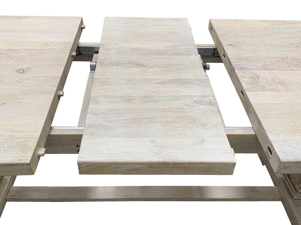 90" Light Brown Rectangular Solid Wood Butterfly Leaf Dining Table on a white background