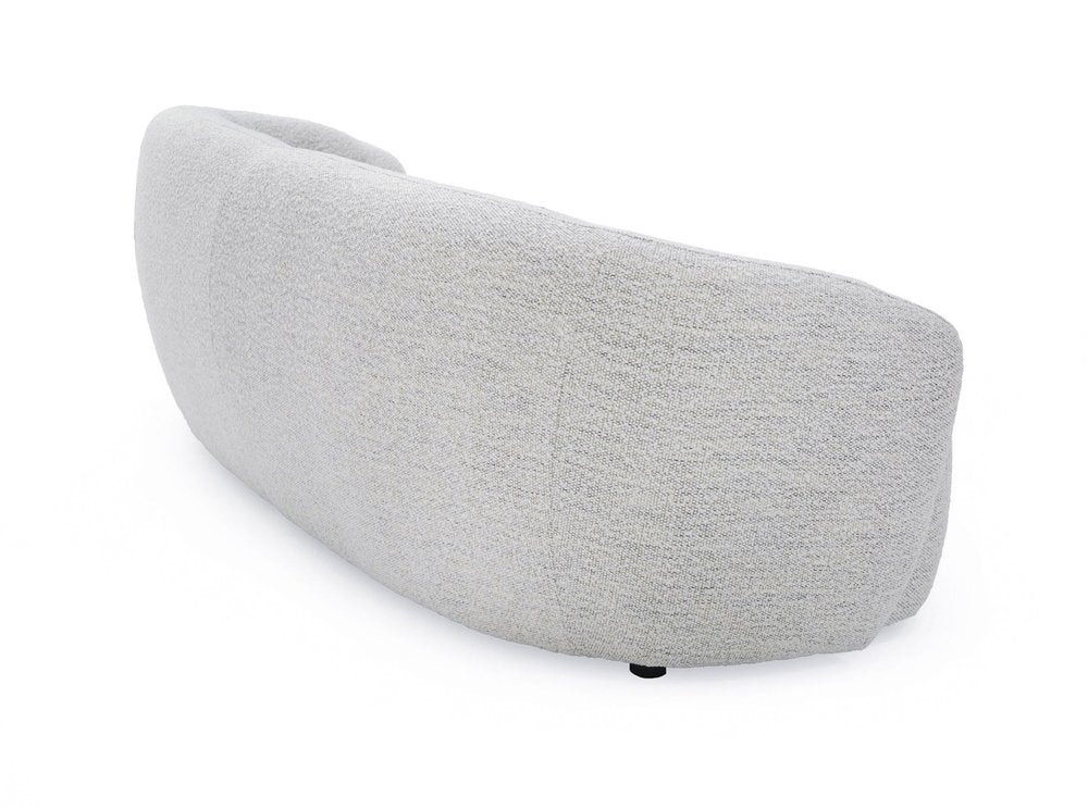 90" Off White Fabric Sofa With Black Legs on a white background
