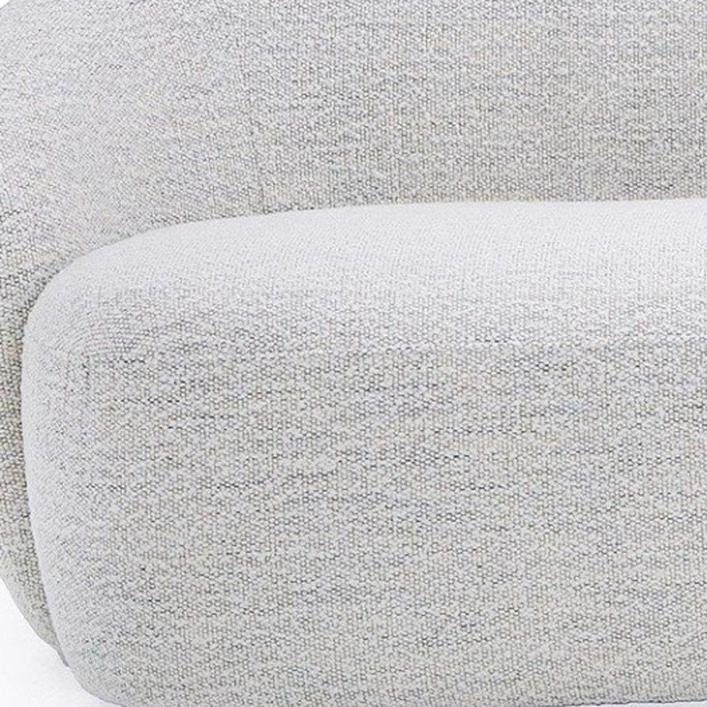 90" Off White Fabric Sofa With Black Legs on a white background