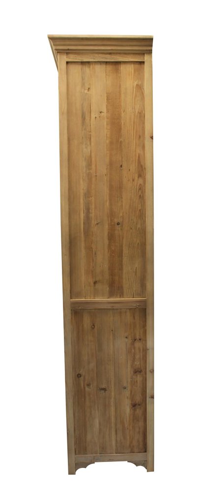 47" Natural Solid Wood Carved Geometric Accent Cabinet With Four Doors