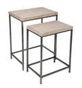 Set of Two 25" Black And Brown Solid Wood Nested Tables - 25.25" H x 18" W x 13.25" D on a white background