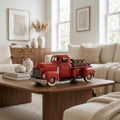 6" Red and Black Metal Hand Painted 1950's Red Truck Model Car