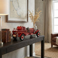 6" Red and Silver Metal Hand Painted 1920's Fire Truck Model Car