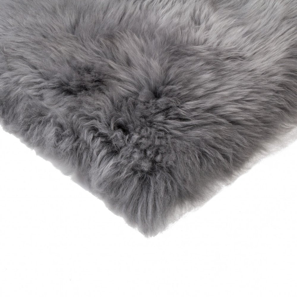Set Of Two 17" X 17" Grey Wool Chair Pads on a white background