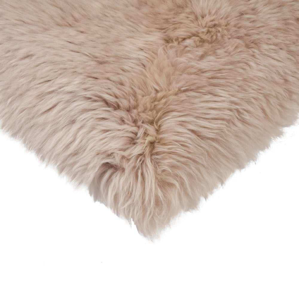 Set Of Two 17" X 17" Taupe Wool Solid Color Chair Pads on a white background