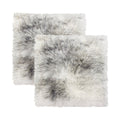 Set Of Two 17" X 17" Gradient Grey Wool Chair Pads on a white background