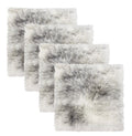 Set Of Four 17" X 17" Gradient Grey Wool Chair Pads on a white background