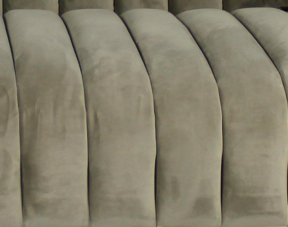 90" Gray Brown Velvet Sofa And Toss Pillows With Gold Legs close-up detail